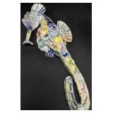 Signed Art Pottery Sea Horse Wall Art