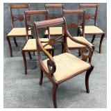 6 Mahogany Sabre Leg Dining Chairs