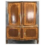Antique Inlaid Satinwood Linen Press