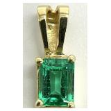 18K Yellow Gold & Emerald Pendant