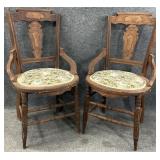 Pair Victorian Hip Rest Chairs