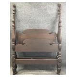 Mahogany Acorn Carved Twin Bed