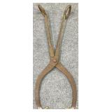 Antique Hand Forged Iron Log / Ice Tongs