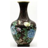 16in Floral & Bird Cloisonne Vase