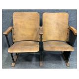 2 Place Antique Theater Seats