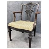 Heavily Carved Antique Plume Crest Chair