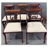 5 Mahogany Lyre Back Chairs