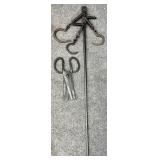 Antique Iron Hanging Balance Scale & Scissors