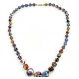 Vintage Murano Millefiori Glass Bead Necklace
