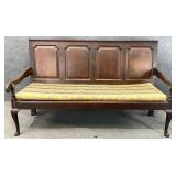 Antique Oak Raised Panel Bench