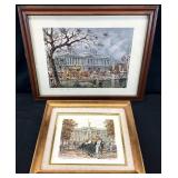 2 Vintage London Scene Art Prints