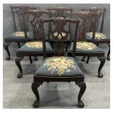 6 Antique Mahogany Chippendale Dining Chairs
