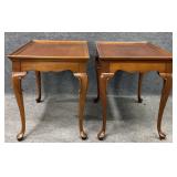 Pair Hickory Chair Mahogany Accent Tables
