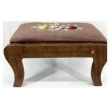 Walnut Frame Needlework Ottoman
