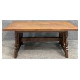 Oak Mission Style Stretcher Base Coffee Table