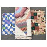 3 Vintage Quilts / Quilt Topper