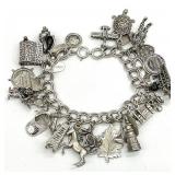 Sterling Silver Charm Bracelet & Charms