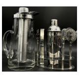 MCM Style Starburst Glass Cocktail Pitcher &