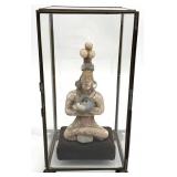 Pre Columbian Style Figure in Glass Case