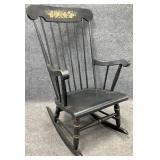 Black Hitchcock Style Rocking Chair