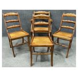 4 Walnut Rush Seat Chairs