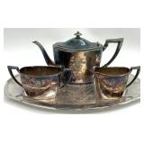 Oneida Bird of Paradise 4-Piece Tea Set,