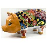 Large Talavera Mexican Pottery Piggy Bank