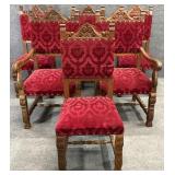 6 Antique Gothic Revival Dining Chairs