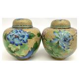 Pair Chinese Cloisonne Ginger Jar