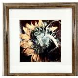 Signed Floral Art Print, Custom Frame