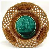 Antique French Rubelles Majolica Wall Plate