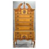 Tiger Maple Queen Anne Highboy
