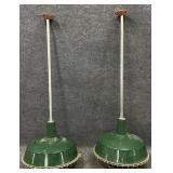 Pair Industrial Hanging Light Fixtures