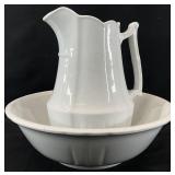 Antique Ironstone Bowl & Pitcher