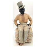 Ceramic Figurine Seated African American Man