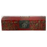 Long Red Lacquer Chinese Box