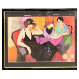 Large Itzchak Tarkay Maria & Suzie Tea Time Art