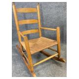 Antique Rush Bottom Ladder Back Rocker