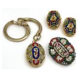 Italian Miniature Mosaic Stone Jewelry Group