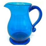 Blenko? Blue Blown Art Glass Pitcher