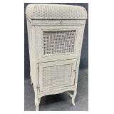 Heywood Wakefield White Wicker Victrola Cabinet