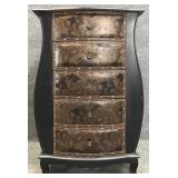 Leather Accented Five Drawer Chest