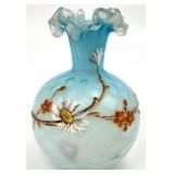 Antique Victorian Satin Glass Art Glass Vase