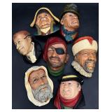 7pc Bossons Congleton England Character Heads