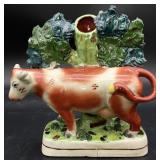 Antique Victorian Cow Spill Vase