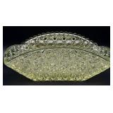Vaseline / Uranium Glass Daisy & Button Bowl