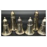 6 Sterling Silver Weighted Salt & Pepper Shakers