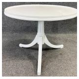 White Single Pedestal Accent Table