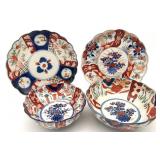4pc Antique Japanese Imari Painted Porcelain