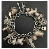 Sterling & 800 Silver Charm Bracelet